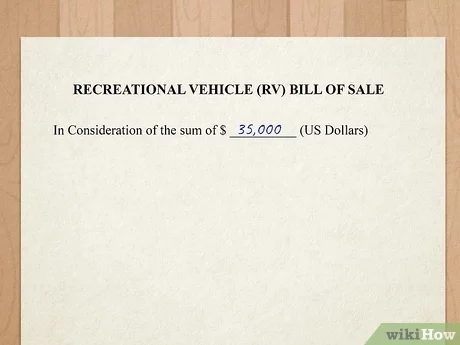 printable bill of sale camper