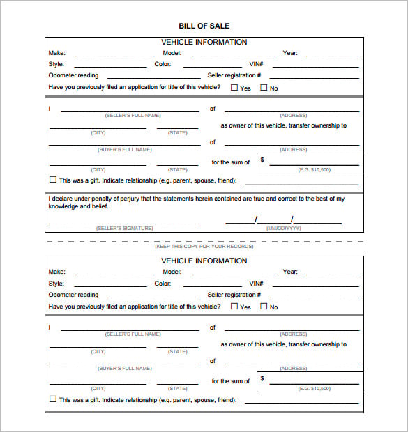 printable bill of sale car alberta