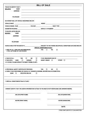 printable bill of sale car alberta