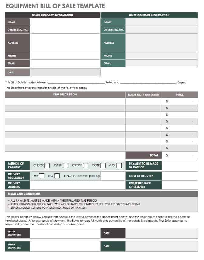 15 Free Bill of Sale Templates | Smartsheet