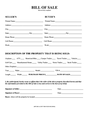 printable bill of sale for a horse