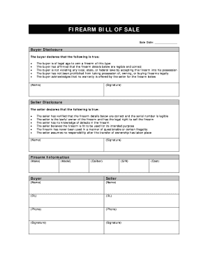 printable bill of sale for handgun