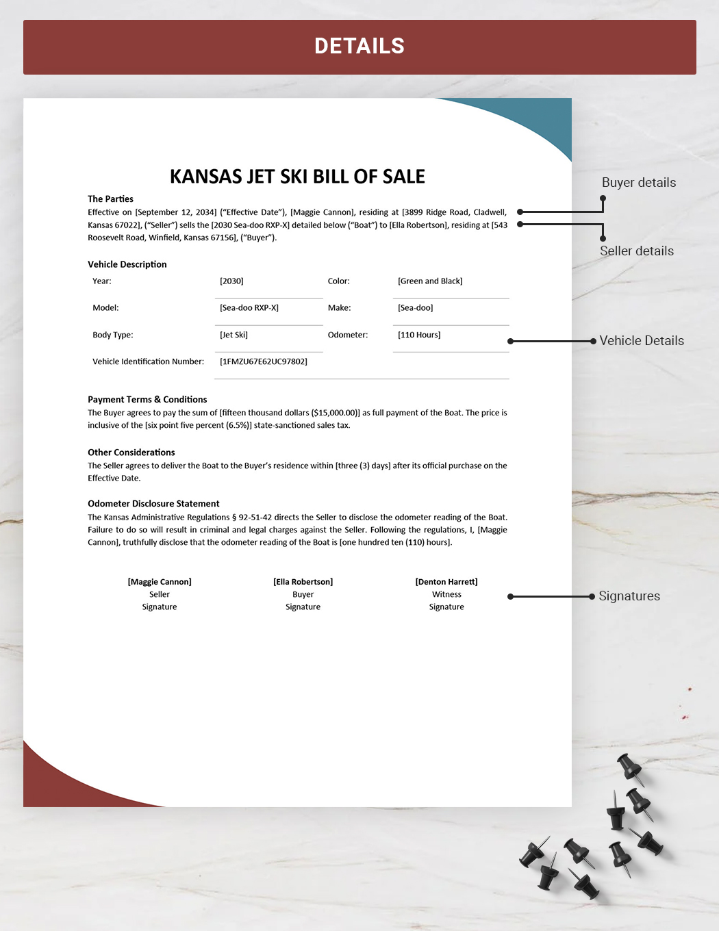 printable bill of sale for jet ski
