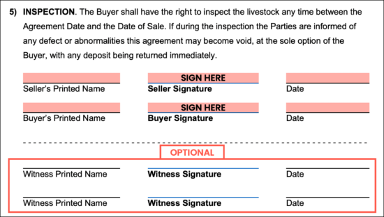 printable bill of sale for livestock