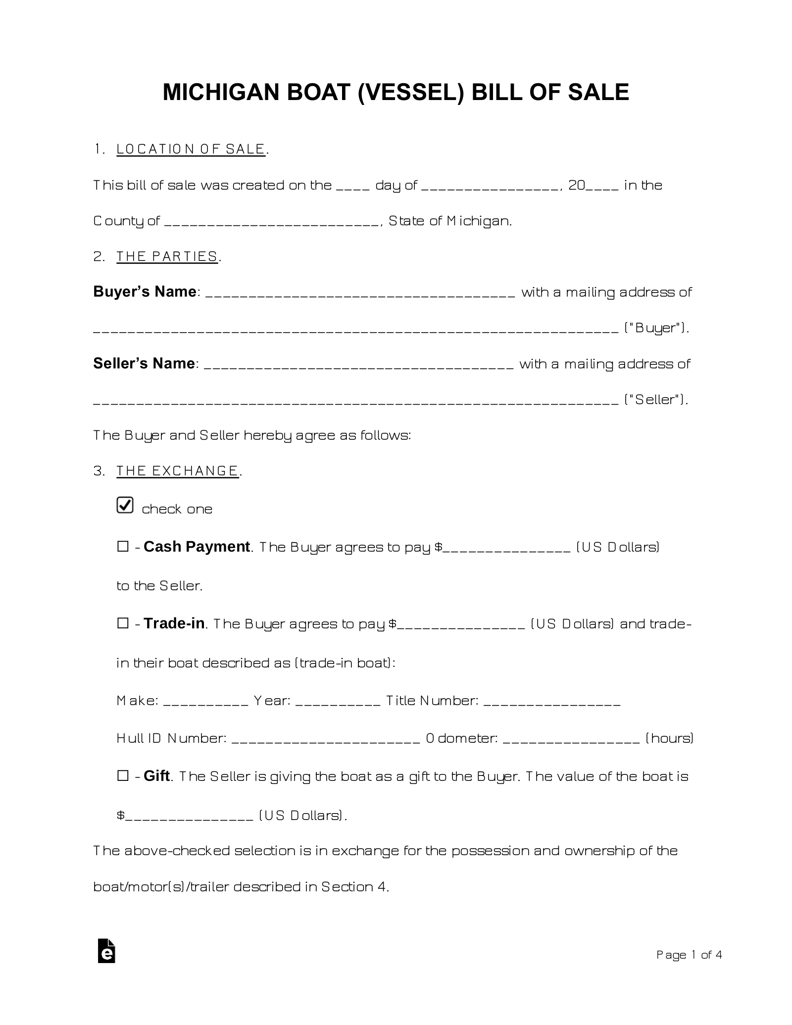 printable bill of sale for pwc