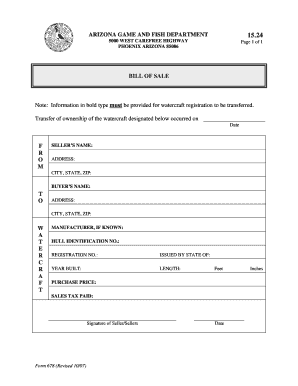 printable bill of sale for pwc