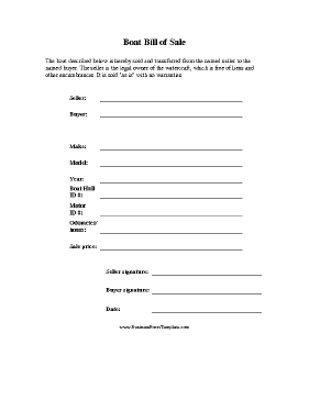 printable bill of sale for pwc