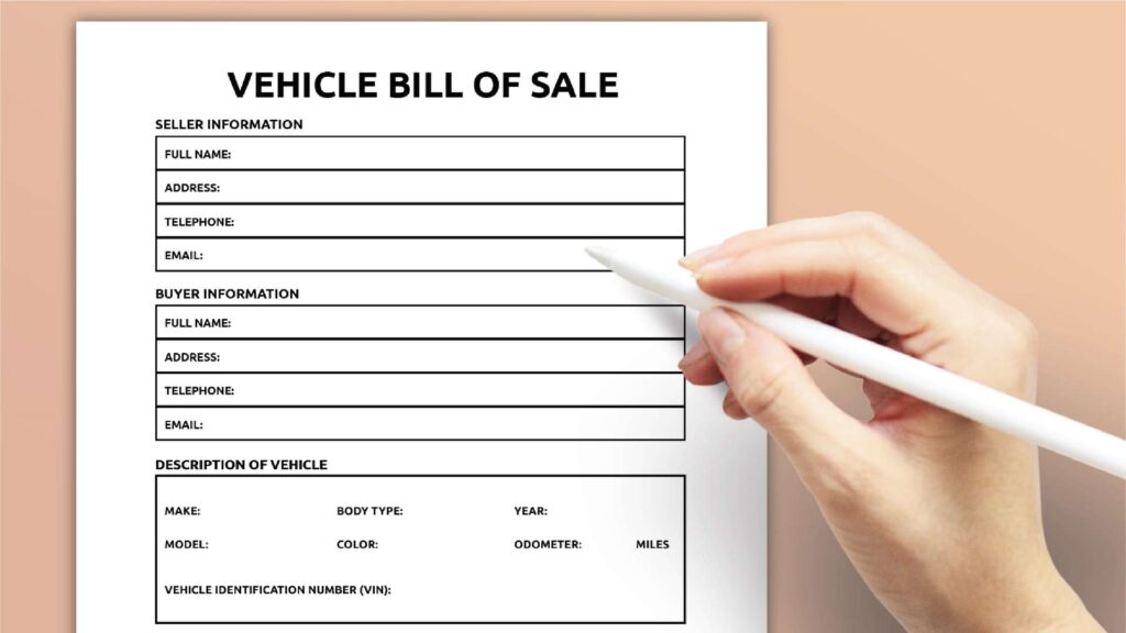 printable bill of sale for used vehicle