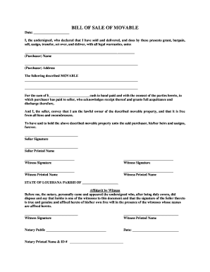 printable bill of sale louisiana