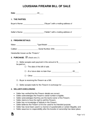 printable bill of sale louisiana