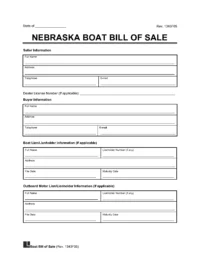 printable bill of sale nebraska