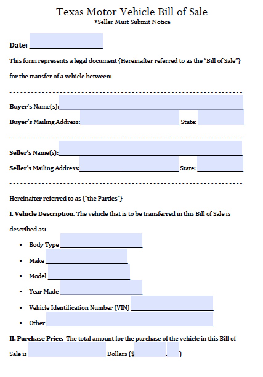 printable bill of sale nm
