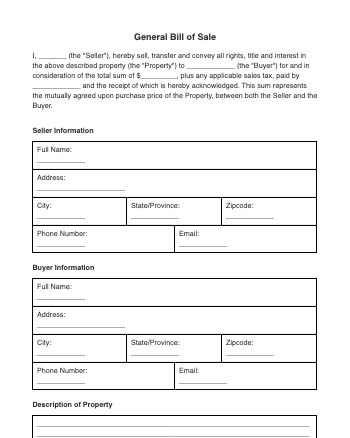 printable bill of sale pdf