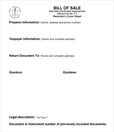 printable bill of sale sgi