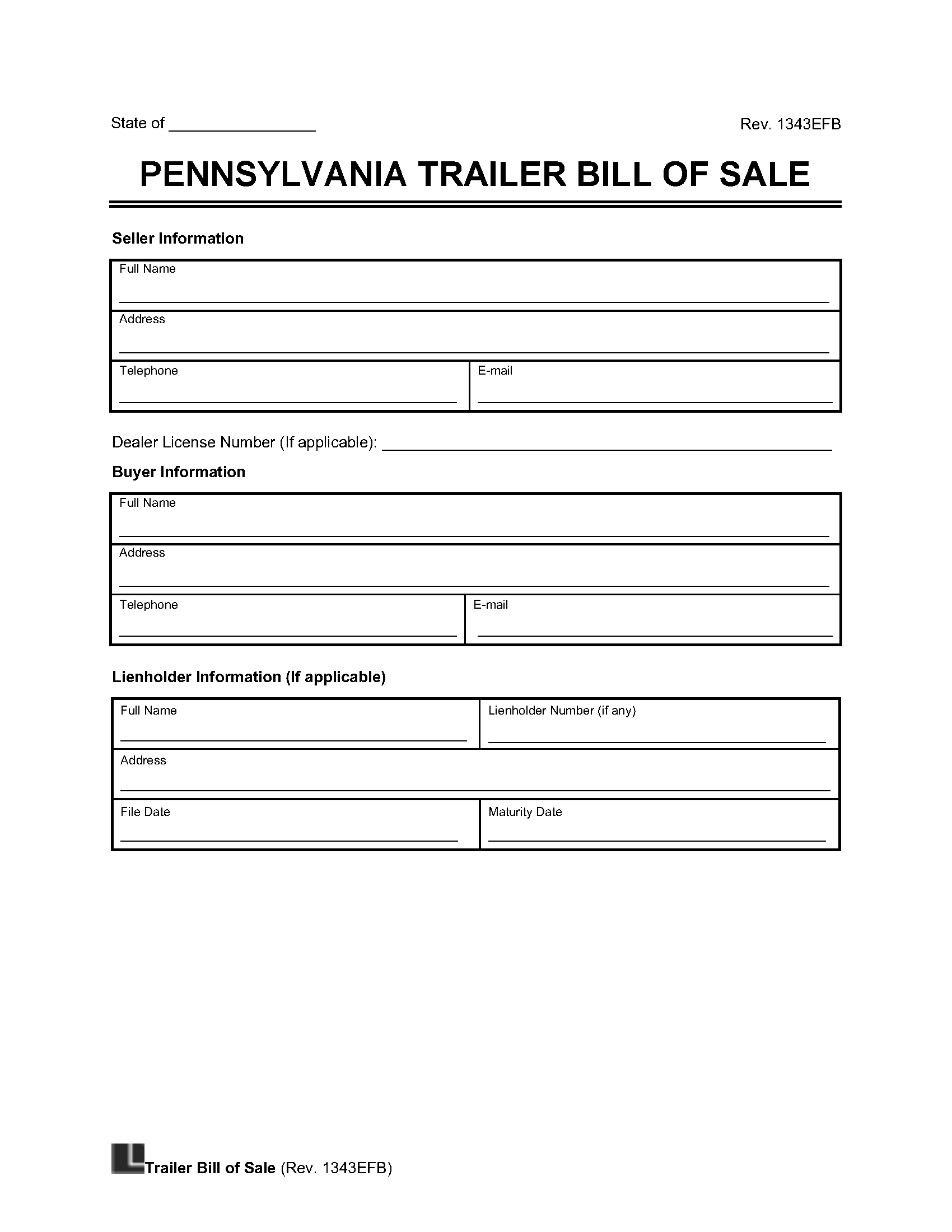 printable bill of sale travel trailer