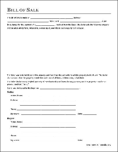 printable bill of sale with notary