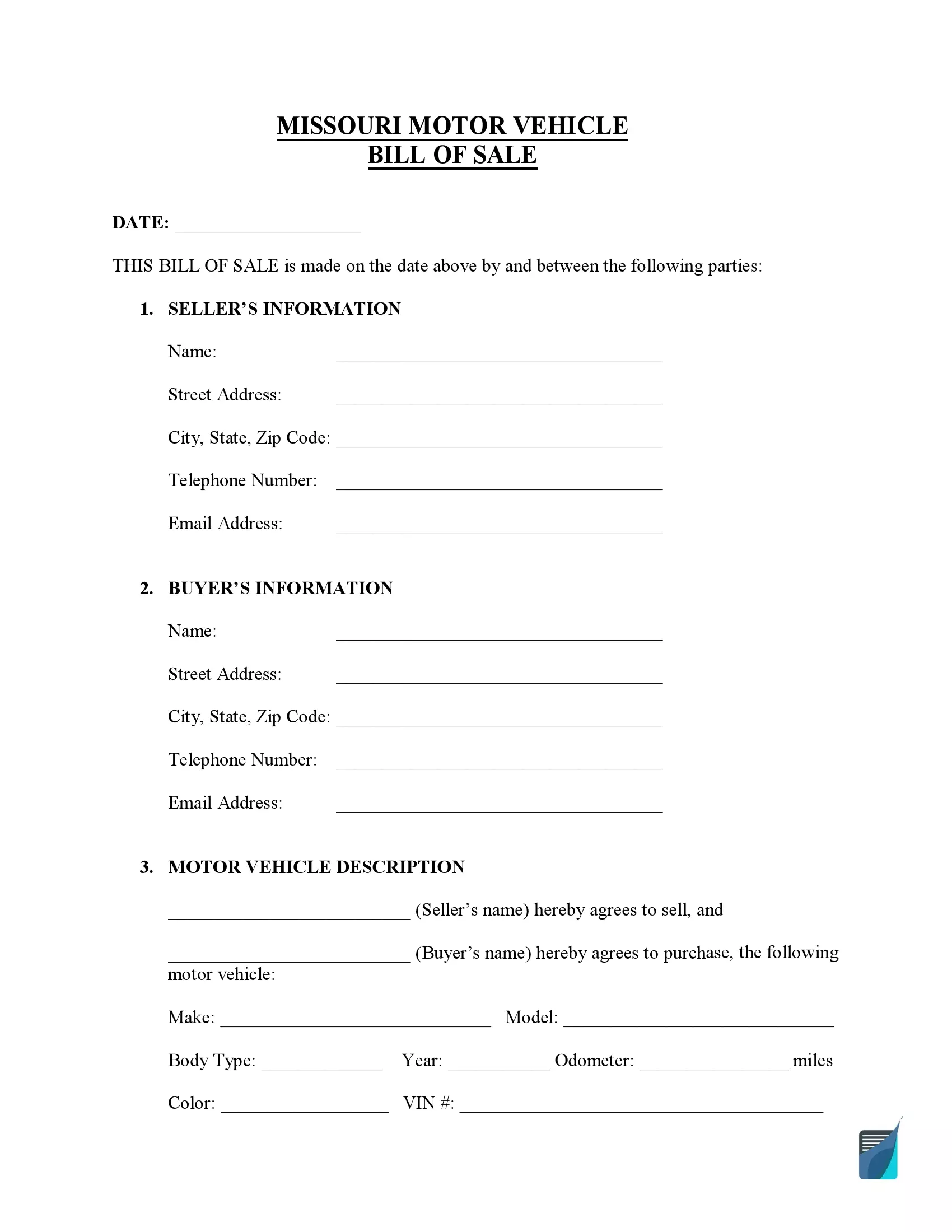 printable bill of sale with notary