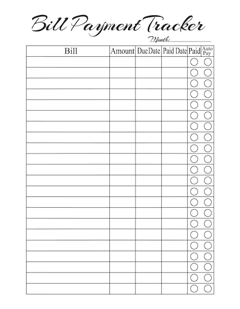 printable bill organizer notebook