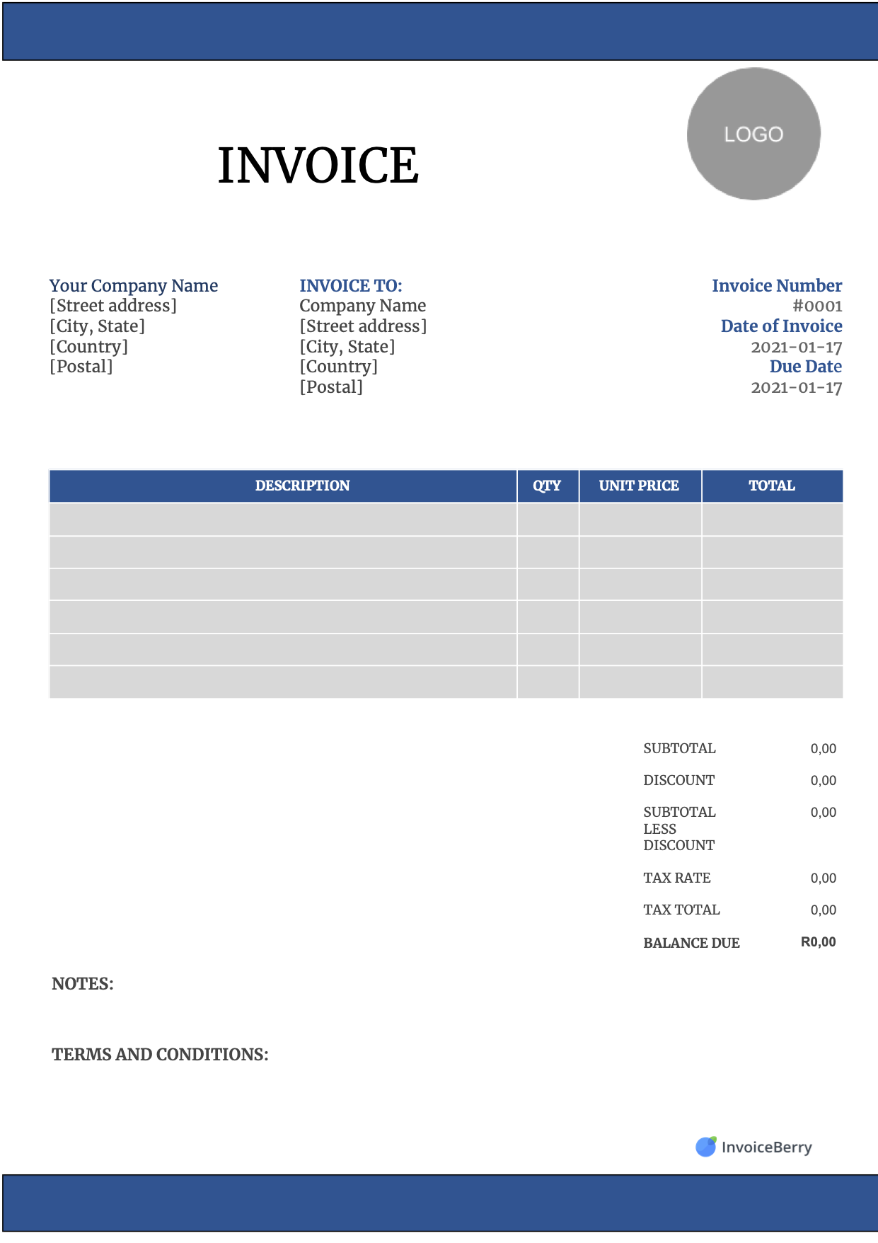printable billing invoice form