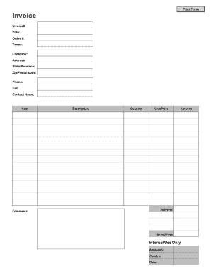 printable billing invoice form