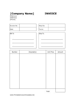 printable billing invoice form