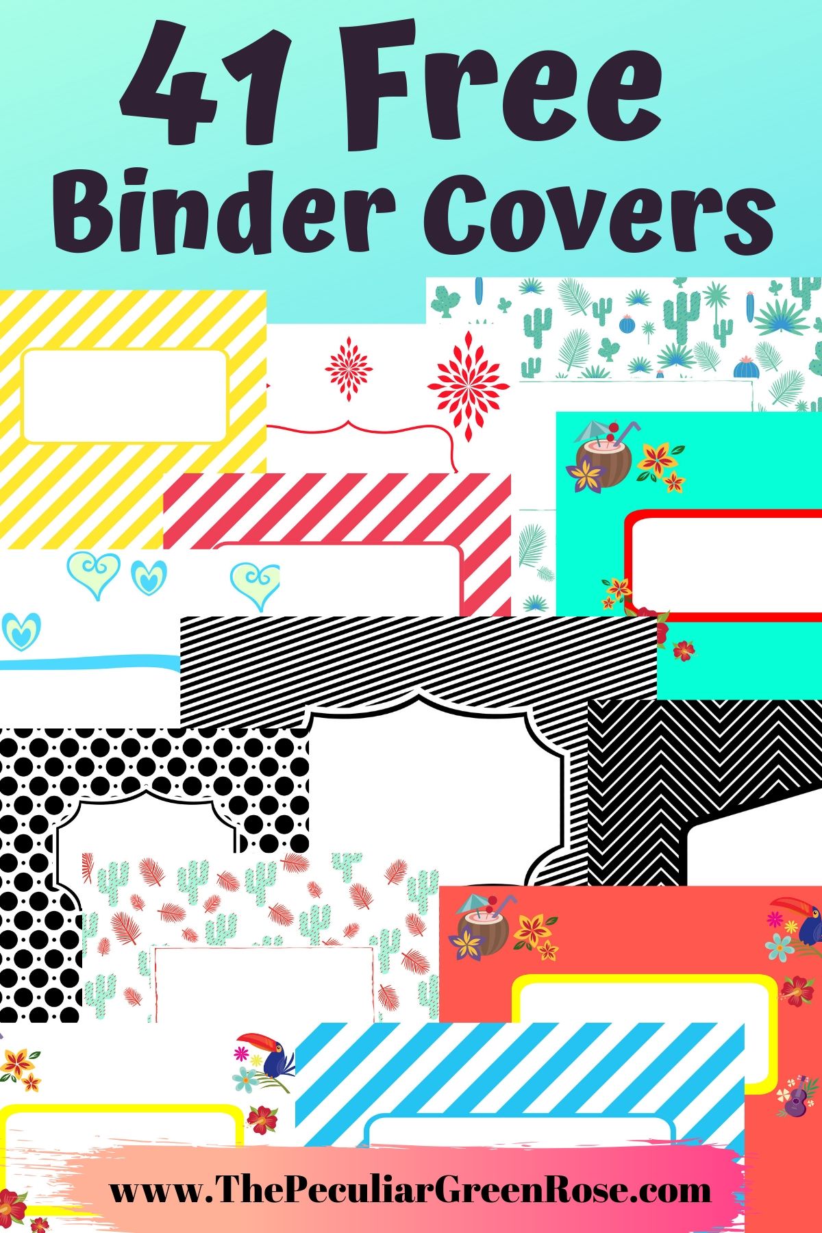 printable binder covers for english