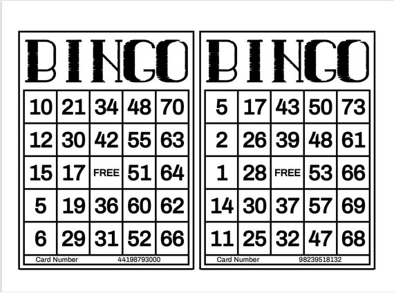 printable bingo board games