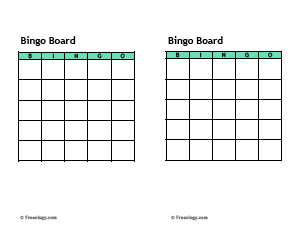 Blank Bingo Cards Template - Freeology