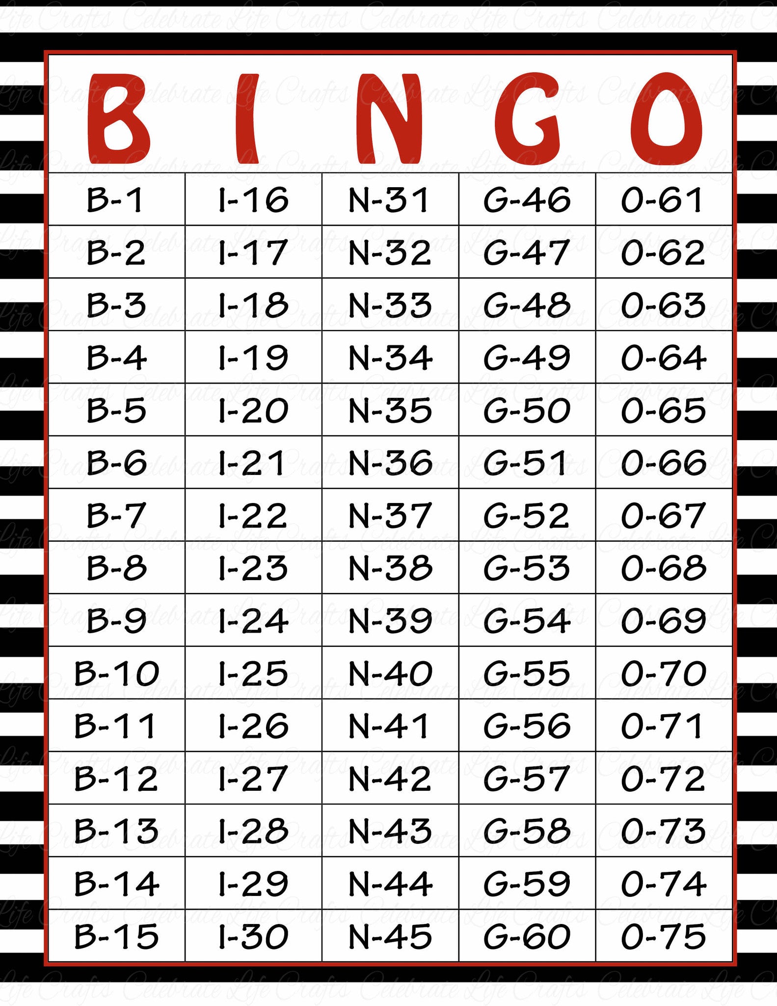 Free Printable Bingo Calling Cards Download Free Printable Bingo 
