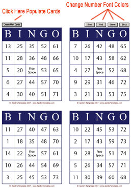 printable bingo cards 4 to a page