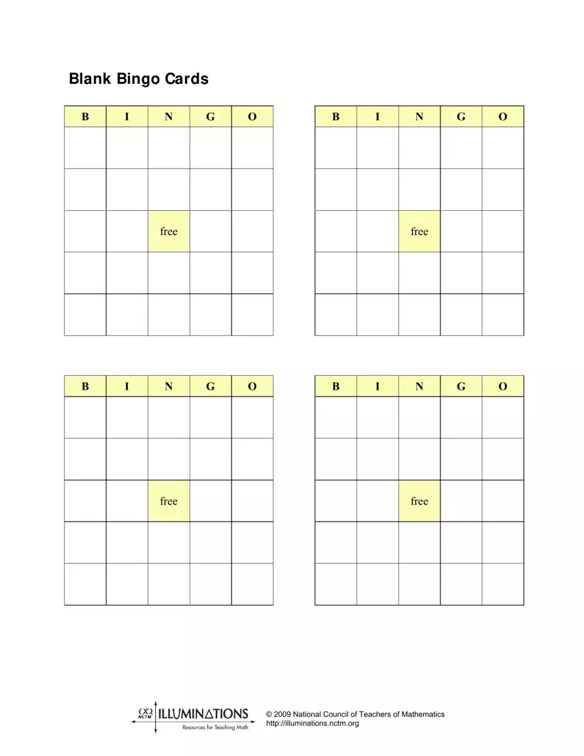 printable bingo cards 4 to a page