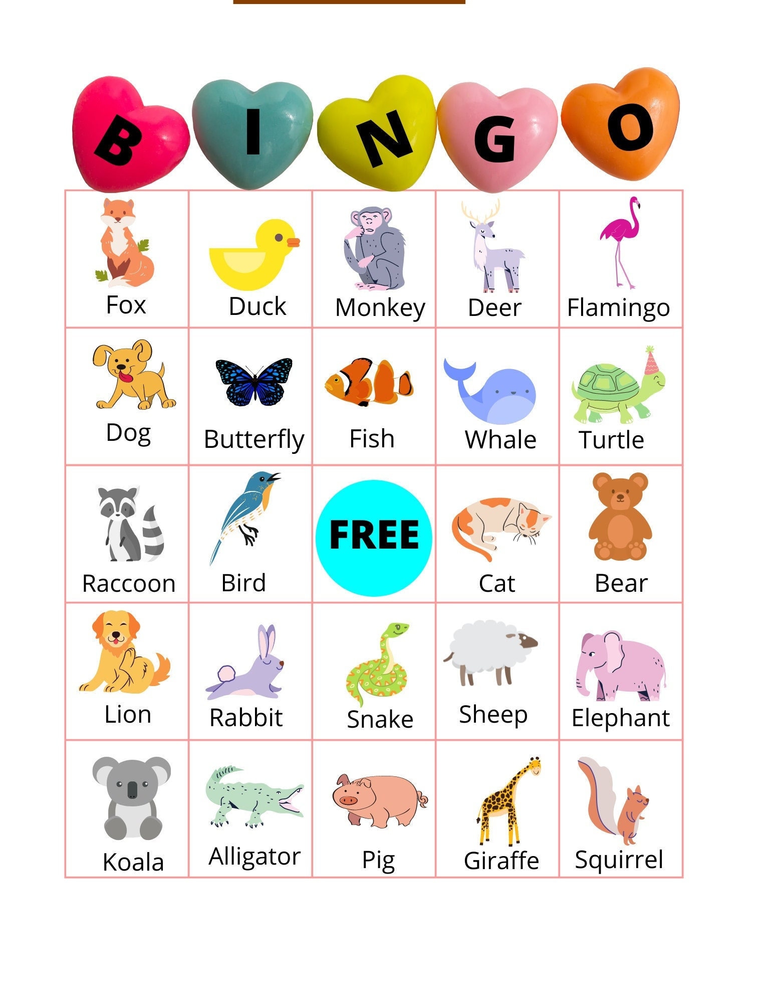 5b-bingo-template-instant-animal-bingo-printable-animal-bingo-worksheets-library for Free Animal Bingo Cards Printables 5b-bingo Template, Instant Animal Bingo Printable, Animal Bingo ... - Worksheets Library for Free Animal Bingo Cards Printables