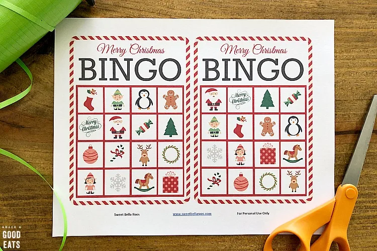 Christmas Bingo - Free Bingo Cards Printable | Grace and Good Eats