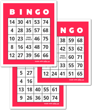printable bingo cards for free