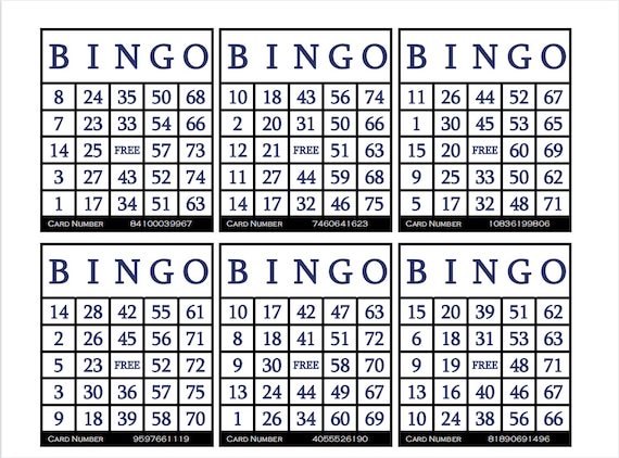 3600 Printable Bingo Cards, 6 per Page, Large, Activities for ...