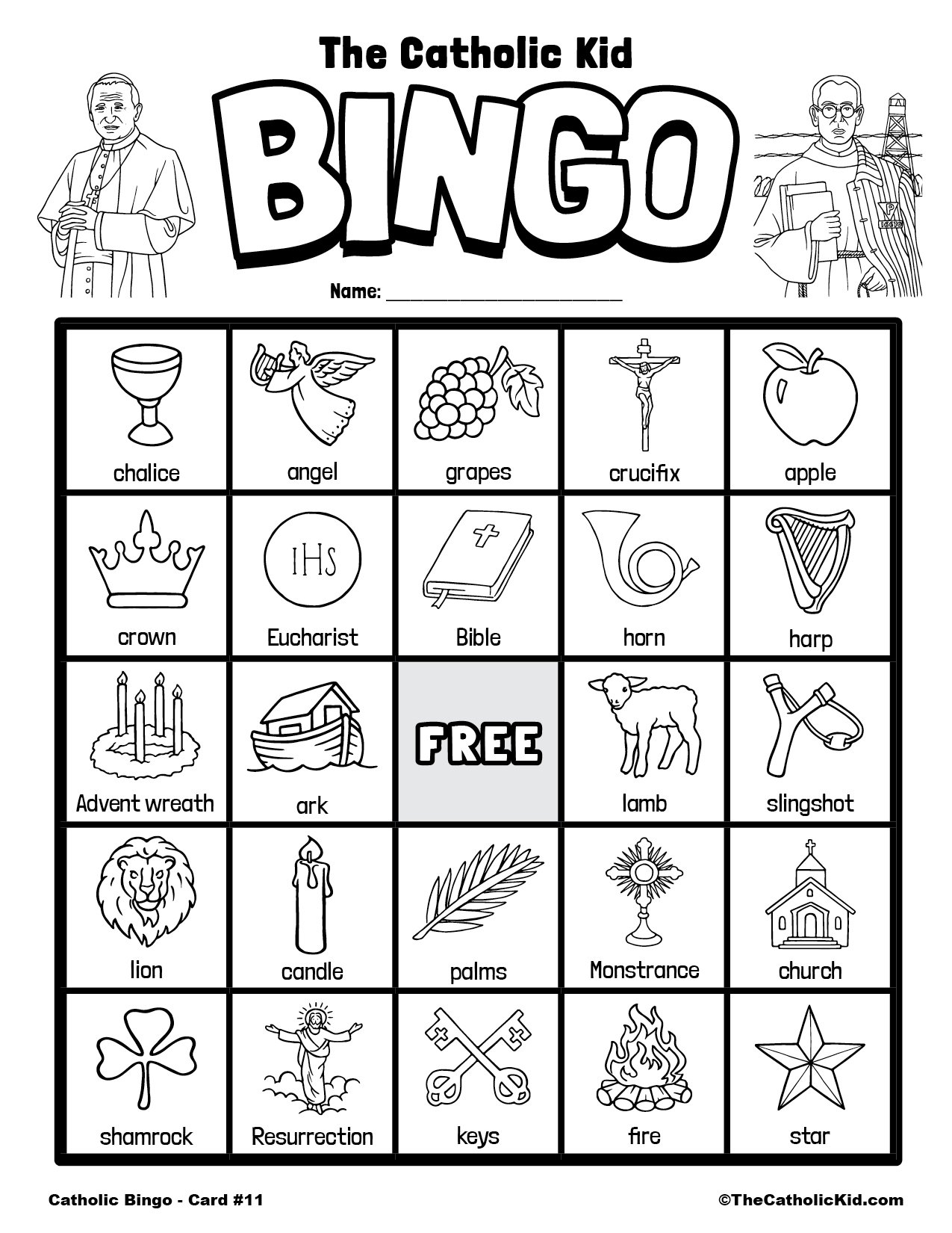 Catholic Bingo Cards - Download Pack - TheCathcolicKid.com