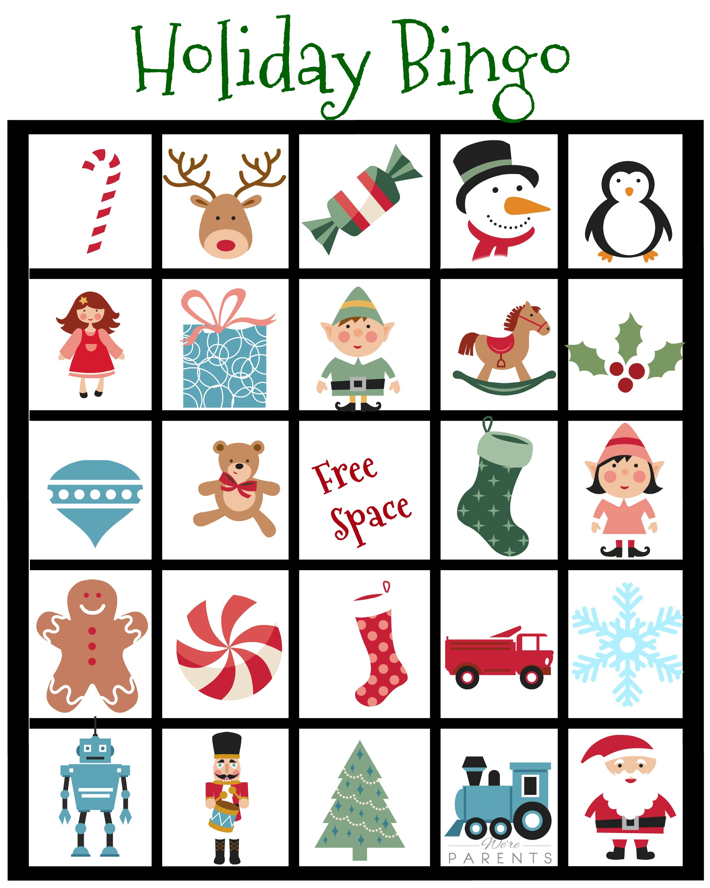 printable bingo cards holiday