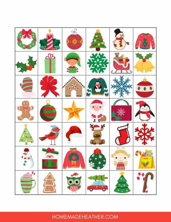 printable bingo cards holiday