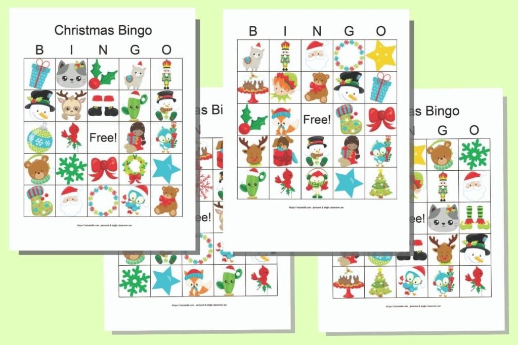 printable bingo cards holiday