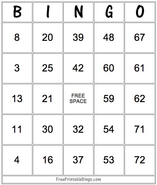 printable bingo cards pictures
