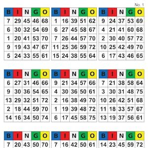 1008 Bingo Cards Pdf Download, 9 per Page, Instant Printable Fun ...