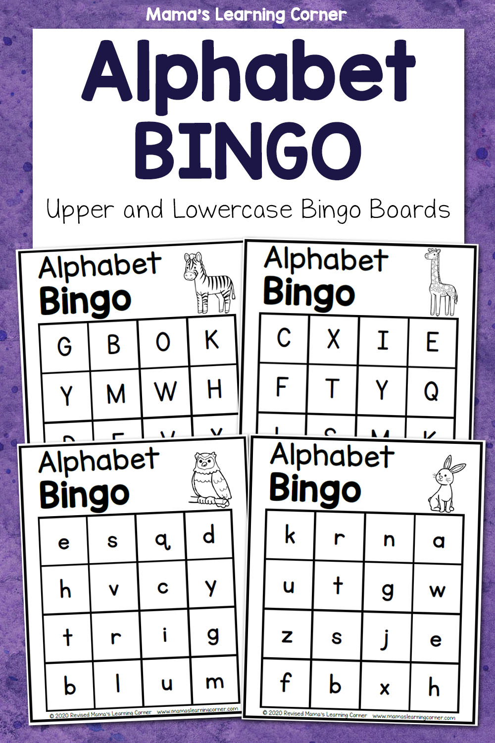 printable bingo cards with letters