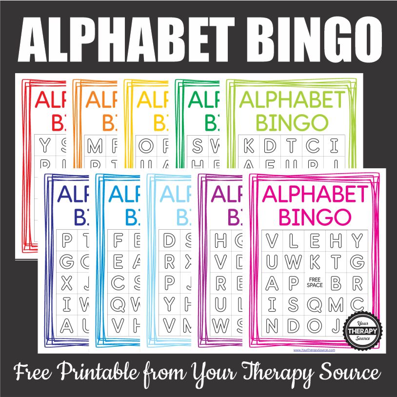 Alphabet Bingo Printable - FREE - Your Therapy Source