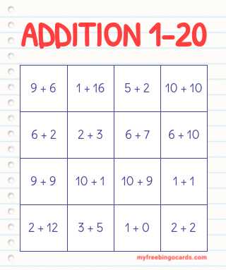 Free Printable and Virtual Math Bingo Cards and Games