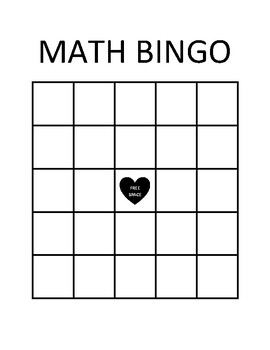 Math bingo template | TPT