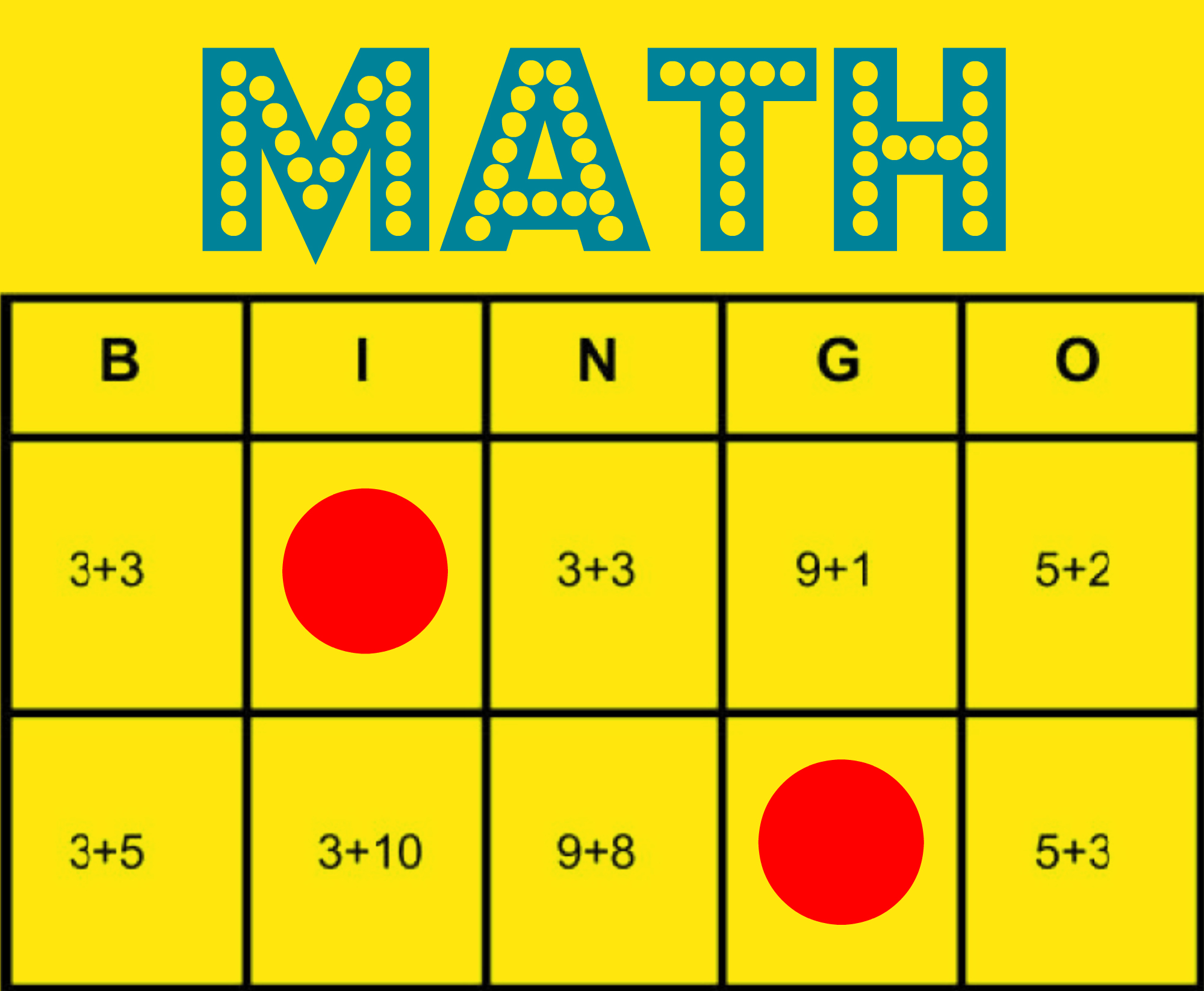 printable bingo math cards free