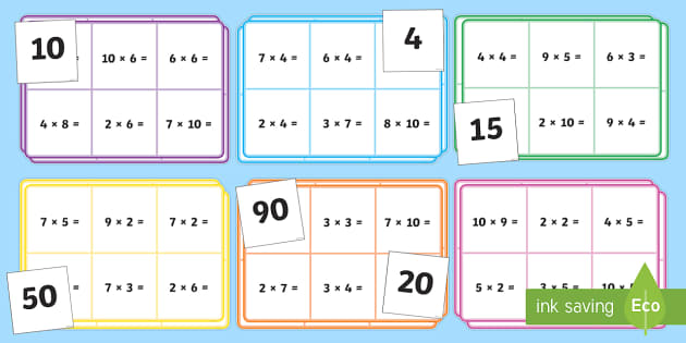 Times Table Bingo Cards - Primary Resources (teacher made)