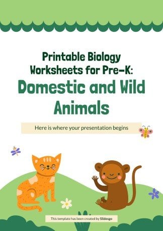 Printable Worksheets for Pre-K: Domestic and Wild Animals