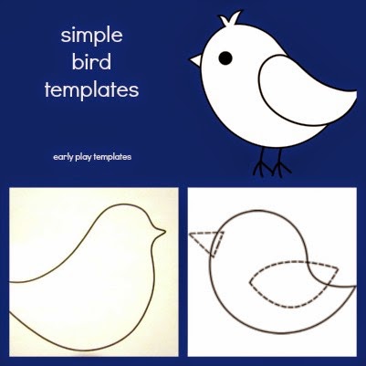 early play templates: Printable free simple bird templates