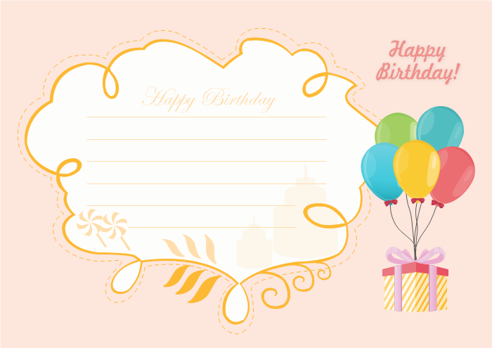 Birthday Card Template Cute Printable| By (2463104)